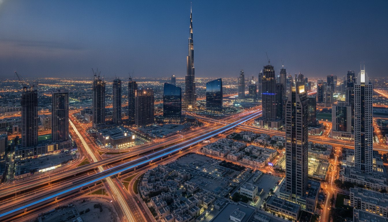 Blue & Gold — Past and Future: Navigating the UAE’s Next Infrastructure Frontier (2026) – Hero Image Blue & Gold — Past and Future: Navigating the UAE’s Next Infrastructure Frontier (2026)